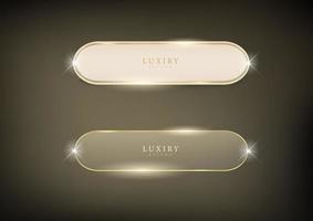 glossy luxury Gold outline web Button set vector