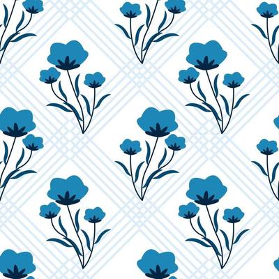 Blue Flower Pattern Vector Art, Icons, and Graphics for Free Download