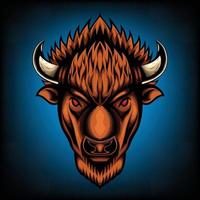 Vector Illustration front view of American Bison Buffalo Good use for symbol mascot icon avatar tattoo T Shirt design logo or any design