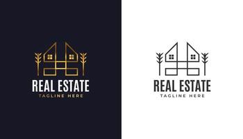 Luxury Gold Real Estate Logo Building Property Development Architecture and Construction Logo vector