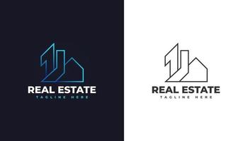 Modern and Futuristic Real Estate Logo Building Property Development Architecture and Construction Logo vector