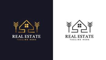 Luxury Gold Real Estate Logo Building Property Development Architecture and Construction Logo vector