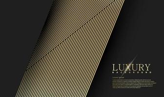 Black abstract premium background with golden lines vector