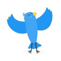 Cute little bird tweeting vector