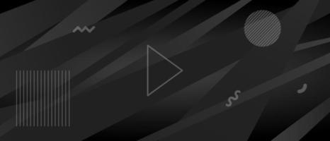 Black geometric background with geometric shapes and pattern vector