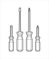 destornillador plano vector