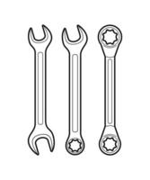 hand tool wrenches vector