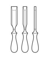 Chisel set hand tools vector