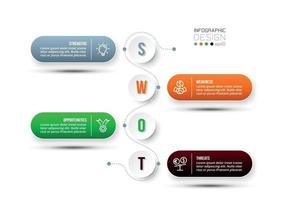 swot analysis business or marketing  infographic template vector