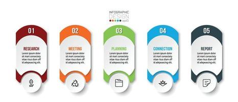 Infographic business template with 5 step or option design vector