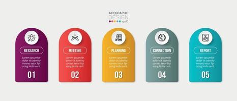 Infographic business template with 5 step or option design vector