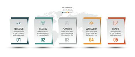 Infographic business template with 5 step or option design vector