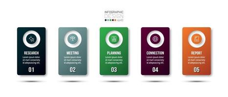 Infographic business template with 5 step or option design vector