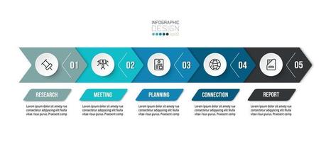 Timeline chart business infographic template vector