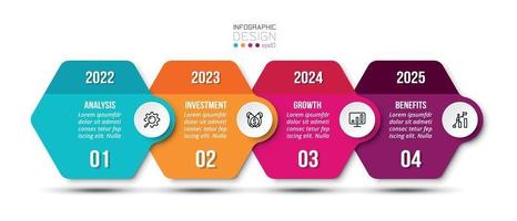 Infographic business template with 4 step or option design vector