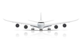 Front view of airplane isolated on white background vector illustration