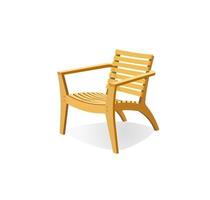 Armchairs with teak wood furniture vector