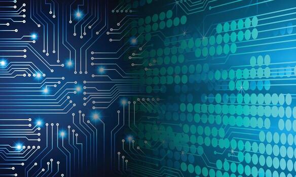 Fondo de concepto de tecnología futura de circuito cibernético vector