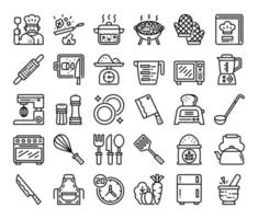 cooking outline vector icons