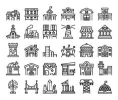 building outline vector icons