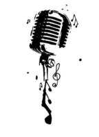 Microphone with notes Vector illustration