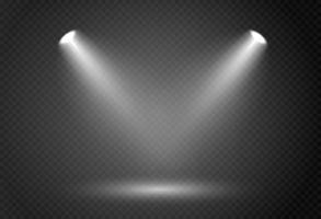 Spotlight effect for theater concert stage Abstract glowing light of spotlight illuminated on checkered background vector