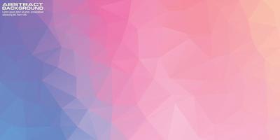 Low poly pink and purple background banner with triangle shapes vector