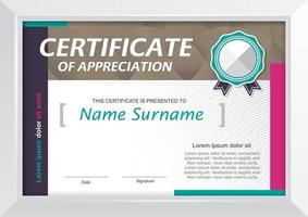 Certificate background design template vector