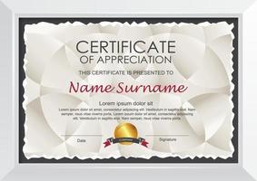 Certificate background design template vector