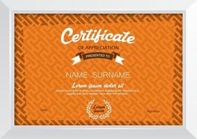 Certificate background design template vector
