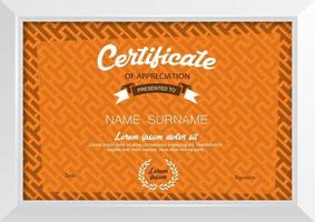 Certificate background design template vector