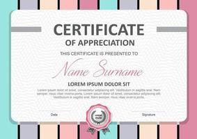 Certificate background design template vector