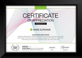 Certificate background design template vector