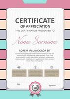 Certificate background design template vector