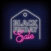 Black Friday Sale Neon Signs Style Text Vector