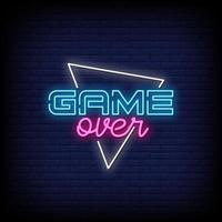 Game Over Neon Signs Style Text Vector