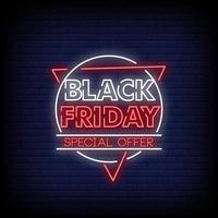 Black Friday Neon Signs Style Text Vector