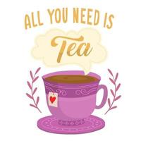 Cup of tea with text bubble vector