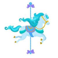 Beautiful carousel horse decorated with garlands vector