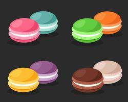 conjunto de macarons dulces vector