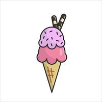 Two flavors of ice cones and two levels of illustration vector