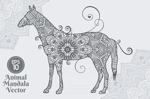 estilo de arte de línea de mandala animal vector