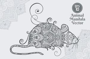 Animal Mandala Line art Style vector