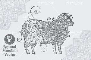 animal mandala vector 3d en capas