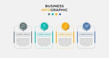 Plantilla de negocio de diseño infográfico vectorial con iconos y 4 opciones o pasos vector