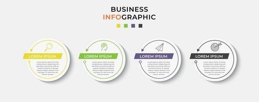 Plantilla de negocio de diseño infográfico vectorial con iconos y 4 opciones o pasos vector