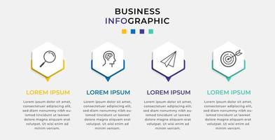 Plantilla de negocio de diseño infográfico vectorial con iconos y 4 opciones o pasos vector