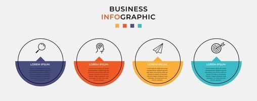 Plantilla de negocio de diseño infográfico vectorial con iconos y 4 opciones o pasos vector