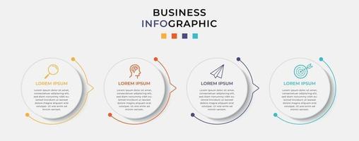 Plantilla de negocio de diseño infográfico vectorial con iconos y 4 opciones o pasos vector