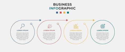 Plantilla de negocio de diseño infográfico vectorial con iconos y 4 opciones o pasos vector